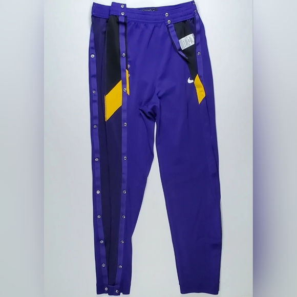 Nike NBA LA Lakers XXL-Tall Player Issued Tear Away Therma Flex Pants Purple - Picture 8 of 12
